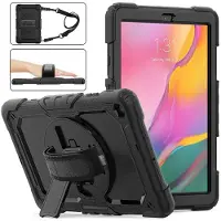 Ntech Hoesje Geschikt Voor Samsung Galaxy Tab A 10.1 Hoes - Tab A 10.1 (2019) Robuuste hoesje Hybridee Armor case met Handband - Zwart