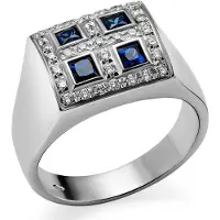 Orphelia RD-33153/55 - Ring - Witgoud 18 Karaat - Diamant 0.25 ct / Saffier 0.40 ct