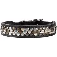 Hunter halsband voor hond arizona zwart nappaleer zwart onderlegd 24-28,5 cm