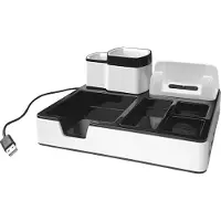 Monolith Desk Organizer wit met 3 USB poorten voor het opladen van smartphones of tablets