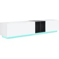 STILVORA Tv-meubel - Zwart-Wit Tv-Kast Met Stil Sluitende Laden En Open Vakken Voor Orde En Decoratie - Modern Design Voor Woonkamer - Spaanplaat - 190x40x35 cm - Wit