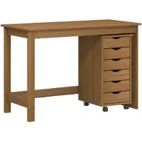 vidaXL Bureau en rolkast set MOSS 2 st HoningBruin