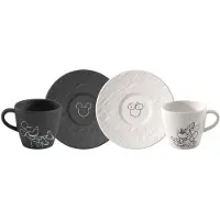 Villeroy & Boch Manufacture Rock Mickey Mouse Espressokop En Schotel 4 Stuks - Espressokopjes Porselein Black - 1047198520