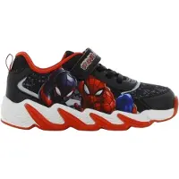 Spider-man Spiderman - Schoenen voor jongens met lichtjes - Spiderman en Miles Morales Sneakers voor kinderen met klittenband - Lichtgevende kindersneaker - Maat 28 - Zwart