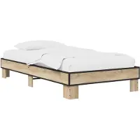 vidaXL Bedframe Sonoma Eiken 80 x 200 cm Bewerkt hout
