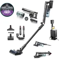 Clean air optima Purifloor Vertica Dock draadloze handstofzuiger incl. leegstation | zwart/grijs