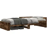 vidaXL Bedframe met Hoofdbord Gerookt eiken 80 x 200 cm Bewerkt hout