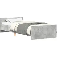 vidaXL Bedframe met hoofdeinde Betongrijs Bewerkt hout