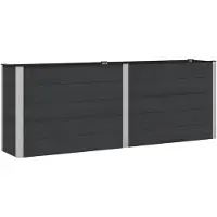 vidaXL Verhoogde plantenbak Zwart 250 x 50 x 91 cm WPC en Aluminium