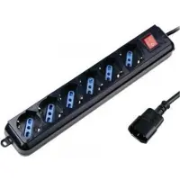 Techly IUPS-PCP-6V verlengkabel, 1,5 meter, 6 stopcontacten, zwart