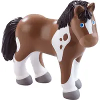 Haba Little Friends poppenhuispop Paard Tara junior PVC 12 cm bruin