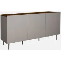 Sweeek Dressoir met 3 deuren metaal en houtdecor 150cm Grijs