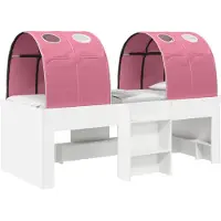 vidaXL Bed met Tunnel 3 st Wit en Roze Bewerkt hout