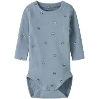 Name it Body l/ä - Rib - NbmHaball - Ashley Blue m. Fußbälle - - 62 - Body L/Ä