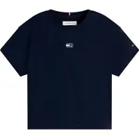 Tommy Hilfiger T-shirt donkerblauw Meisjes Katoen Ronde hals Effen - maat 122