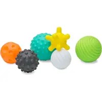 Infantino Textured Multi Ball Set - Speelgoed voor sensorische exploratie en betrokkenheid voor kinderen vanaf 6 maanden, set van 6 stuks