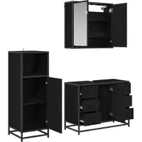vidaXL Badkamermeubel Set 3 st Zwart Eiken 80 x 33 x 60 cm