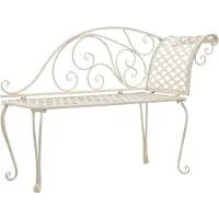 vidaXL Chaise longue 128 cm metaal antiekwit