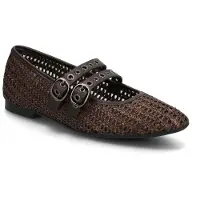 Tamaris Ballerina met riempjes donkerbruin