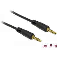 DeLOCK 3,5mm Jack 5-polig stereo audio kabel / zwart - 5 meter