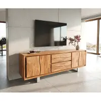 DELIFE TV-meubel Live-Edge 200 cm acacia natuur 4 deuren 2 laden