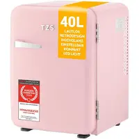 TZS First Austria Mini koelkast - Minibar - 40 liter - Vrijstaand - Volledig stil 22dB - Retro - Roze