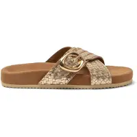 Lazamani Slippers Dames Goud Leer Maat 42