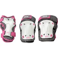 Roces Skate Beschermset voor Kinderen - Knie Elleboog Polsbeschermers - Wit/Roze - Maat S