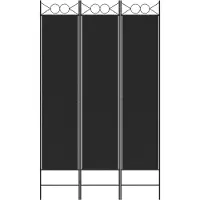 vidaXL Kamerscherm met 3 panelen 120x200 cm stof zwart