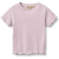 Wheat T-shirt lila rib gebreid Paars Meisjes Stretchkatoen Ronde hals Effen - maat 98
