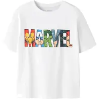 Name it KIDS Marvel T-shirt met backprint wit Jongens Stretchkatoen Ronde hals - maat 122/128