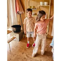 Daily7 Jongens Polo's & T-shirts T-shirt Fancy Polo - Zand - Maat 140