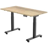 Euroseats Elektrisch Bureau - verstelbaar, opklapbaar en verrijdbaar - 180x80 cm - Zwart frame - Natuur eik