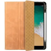 Rosso Elite Hoes Geschikt voor Apple iPad 10.2 / Pro 10.5 - 2-in-1 Echt Leer Book Case en Back Cover - Magnetisch Uitneembaar Hoesje - Beschermhoes Lichtbruin