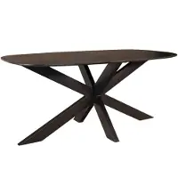 Lizzely Garden & Living Eettafel deens ovaal mangohout 180cm Austin zwart ovale tafel duurzaam mango eetkamertafel