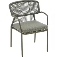 Goossens Tuinstoel Sestri - Buitenstof - groen - 60 x 84 x 61 cm - Stapelbaar