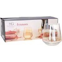Secret De Gourmet Drinkglazen Olga Crystal - 12x stuks - amber glas - 450 ml - H11 cm - waterglazen - Sapglazen