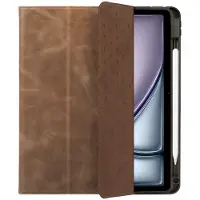 Rosso Elite Hoes Geschikt voor Apple iPad Air 11 (2024/2025/2026) - 2-in-1 Echt Leer Book Case en Back Cover - Magnetisch Uitneembaar Hoesje - Beschermhoes Bruin