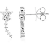 Cavill - 375 Witgouden Oorbellen met 0,257 ct SI2 H Diamanten - Ronde Briljanten, Prong Zetting - Luxe Handgemaakte Sieraden