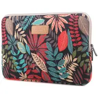 Eforyou LISEN MacBook 13 inch sleeve kleurrijke bladeren Sleeve - zwart