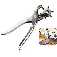 PD - Gaatjestang voor Riem - Gaatjestang - Gatentang - Ponstang 220mm - Perforatietang - Holpijptang - Revolvertang - Ponstang Riemen & Leer - 6 maten