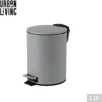 Urban Living "NOMAD GRAY" BADKAMERAFVALBAK 3L MET PEDAAL EN SOFT-CLOSE SLUITING D17XH23CM