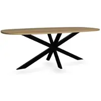 Lizzely Garden & Living Eettafel Deens ovaal 210cm lichtbruin Hero ovale eettafel