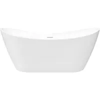 REA - Badkuip- Ferrano 160 Zwarte Stopkap - Wit - Acryl - 160X80X72Cm