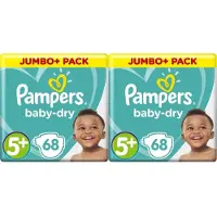 Pampers Baby Dry Luiers - maat 5+ - 2 x 68 (136) stuks