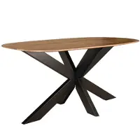 Lizzely Garden & Living Eettafel deens ovaal mangohout 160cm Austin lichtbruin ovale tafel duurzaam mango eetkamertafel