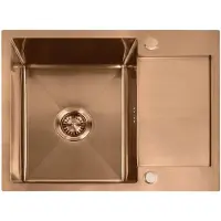 REA Stalen Spoelbak Paul Brush Copper zonder keukenkraan