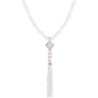 Cavill - Zilver Halsketting Roségoud Verguld - 9,45 ct Witte Kwarts Fancy Slijpsel & 0,99 ct Antiek Kussenslijpsel - Luxe Damesketting
