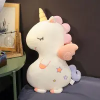 Double Horse Schattige eenhoorn - Pluche speelgoed/Zachte eenhoornpop/Knuffel/Eenhoornpop/Kindercadeau Wit 70CM