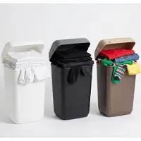 Marplast S.p.A. Wasmandenset van 3 stuks Marplast MP740, Carbon/Wit/Zand, 3x23L, kunststof: Perfect sorteersysteem